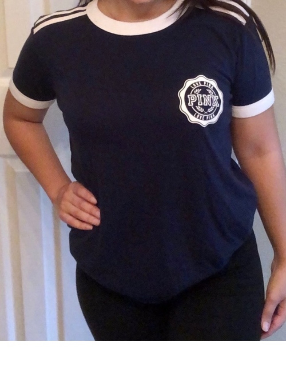 Victorias Secret Pink Retro Ringer Tshirt Y2K Size S EUC